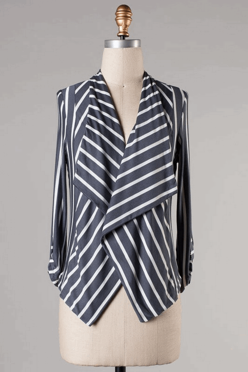 Quarter Sleeve Striped Blazer